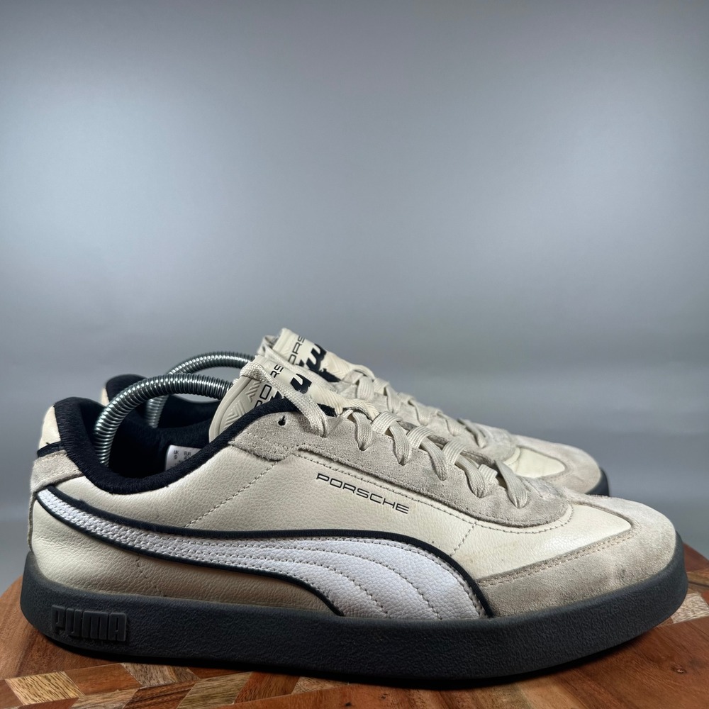 Puma Porsche Legacy CA Pro Mens Sneakers Cream Black 308847-02 Size 10